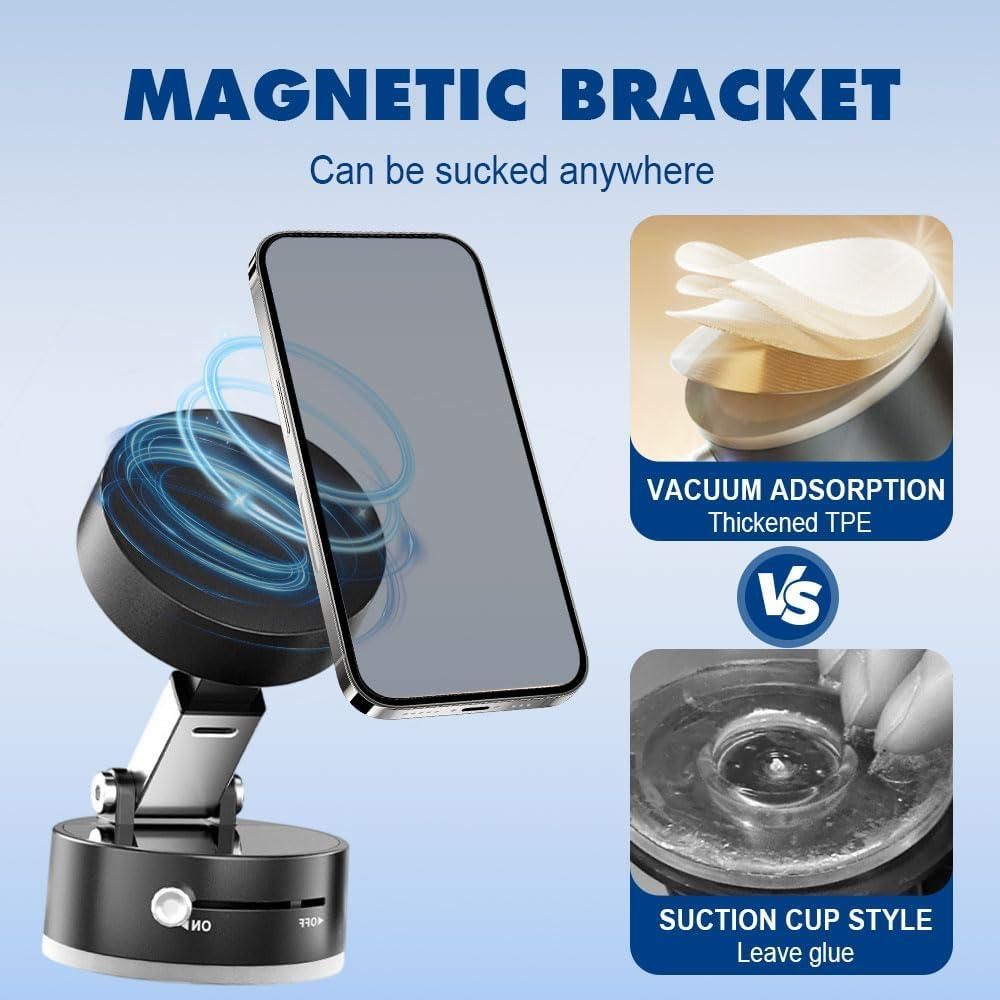 CEUTA Magnetic Car Phone Holder – Toggle Suction Lock, Adjustable Reach