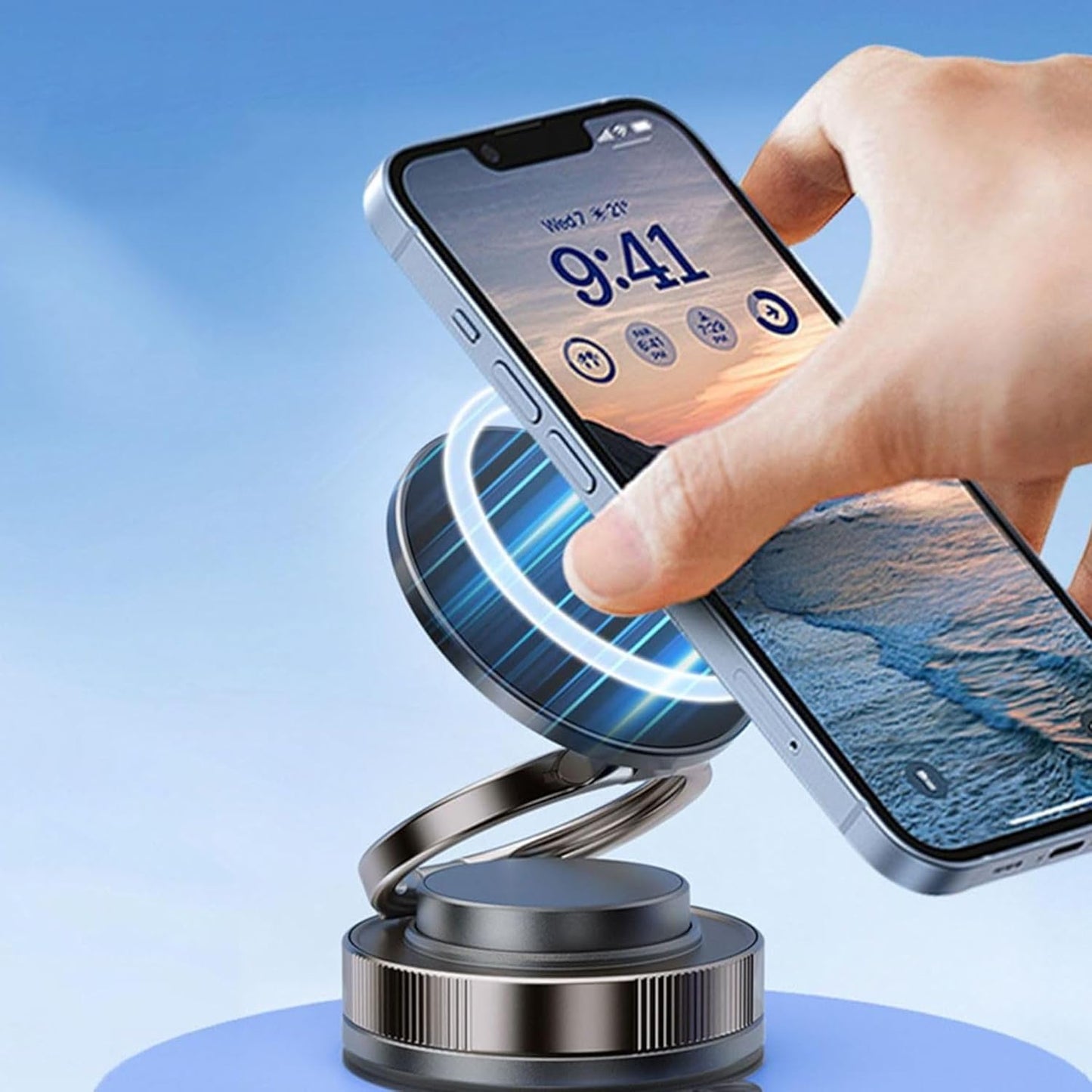 CEUTA Magnetic Mobile Holder – 360° Rotating, Universal Phone Mount for Car, Desk & Mirror | Strong Grip for All Smartphones