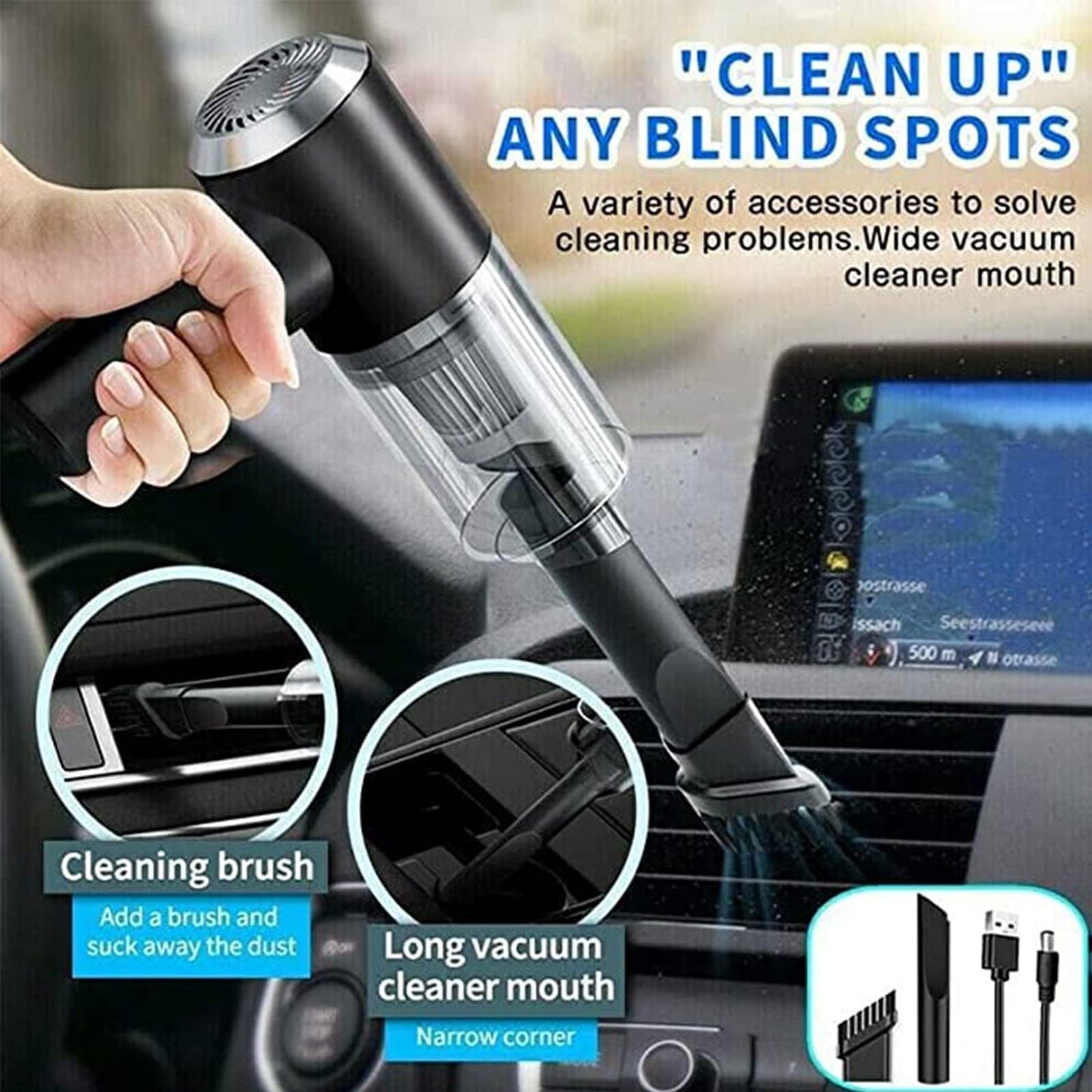 CEUTA 3 in 1 Portable Car Vacuum Cleaner