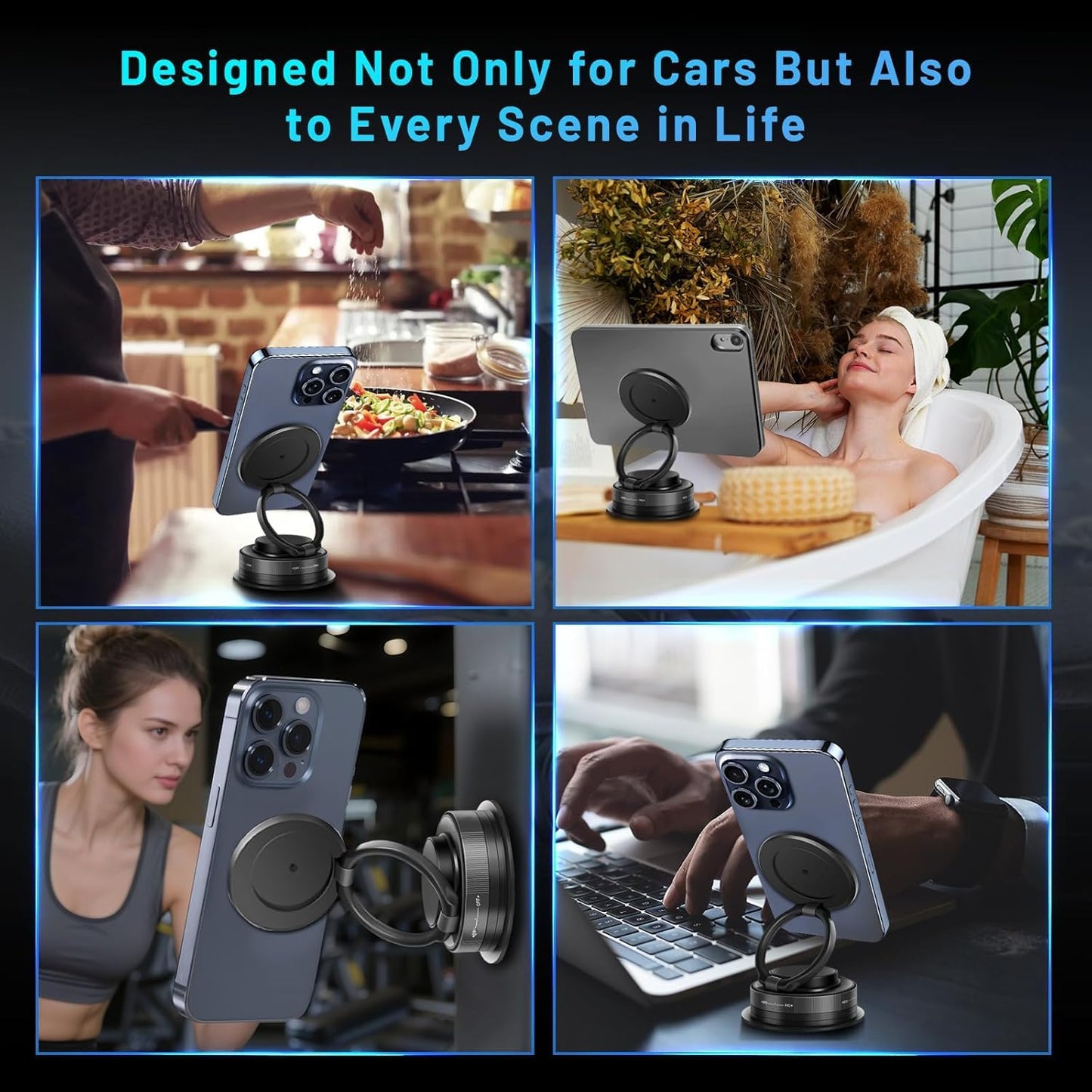 CEUTA Magnetic Mobile Holder – 360° Rotating, Universal Phone Mount for Car, Desk & Mirror | Strong Grip for All Smartphones