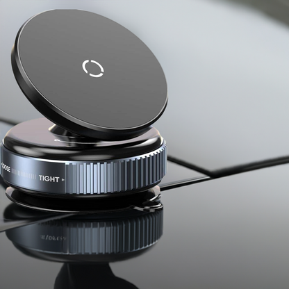 CEUTA Premium Magnetic Car Phone Holder – Vacuum Suction Mount, 360° Rotating, Black