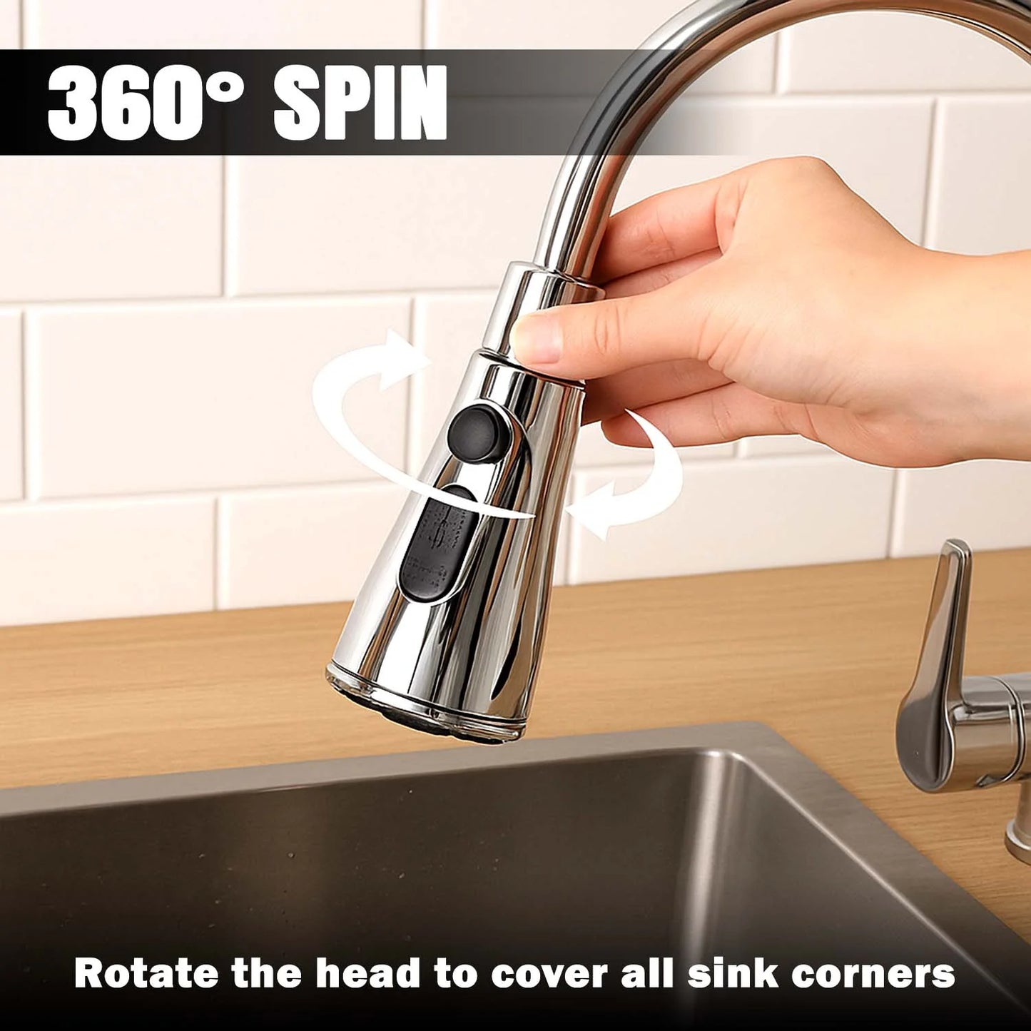 CEUTA Kitchen Faucet 3-function Pull Down Sink Sprayer (1 Pc)